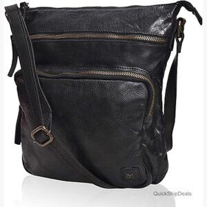 Genuine Leather Crossbody Bag with Adjustable Strap, Travel Handbag